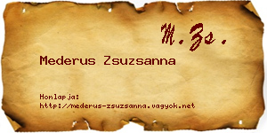 Mederus Zsuzsanna névjegykártya